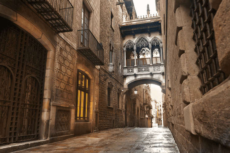 The Pont del Bisbe in the medieval part of town.