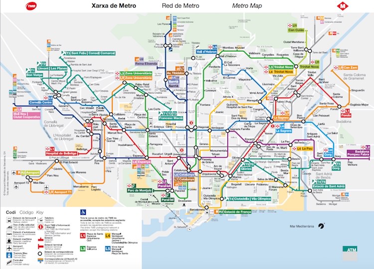 map subway Barcelona